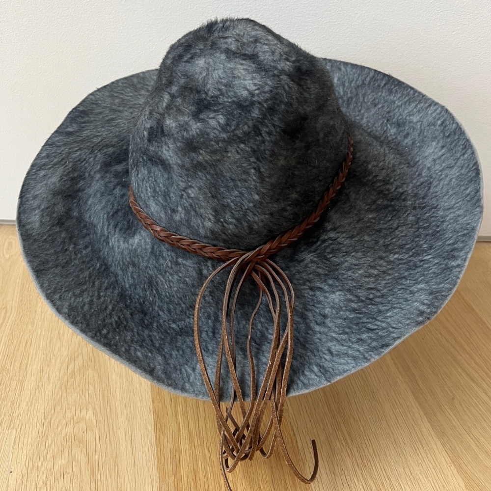 Vintage Eugenia Kim NYC Brindle Beaver Wool Felt Floppy Hat